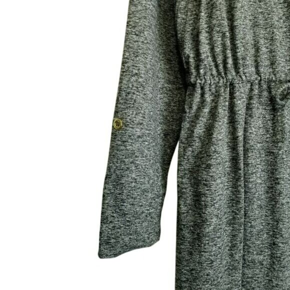 Ambernoon II Gray Long Sleeve Maxi Dress With Zipper Front Elastic Waist Medium - Picture 7 of 8